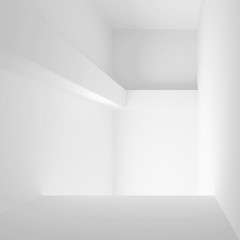 White abstract empty interior 3 d render