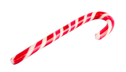 Christmas candy cane isolated on white
