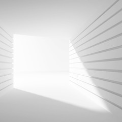 White abstract empty interior 3 d