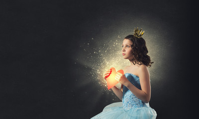 She is little princess . Mixed media