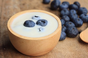 yogurt smoothie with blueberries