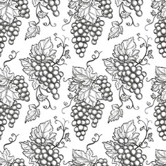 Seamless pattern with grapes.