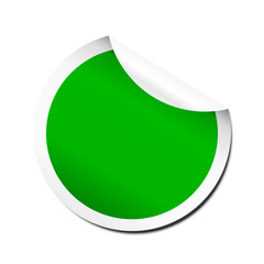 Blank green peel off sticker template