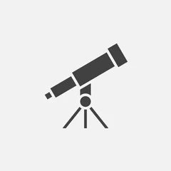 Fotobehang telescope solid icon, vector illustration, pictogram isolated on white © alekseyvanin