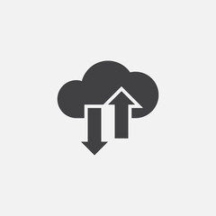 cloud sync solid icon, vector illustration, pictogram isolated on white