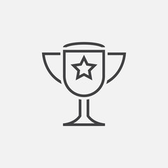 trophy line icon, award cup outline vector illustration, linear pictogram isolated on white