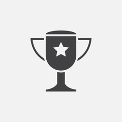 trophy solid icon, award cup vector illustration, pictogram isolated on white