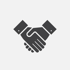 handshake solid icon, vector illustration, pictogram isolated on white
