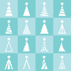 christmas tree simple drawing set