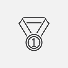 medal line icon, outline vector illustration, linear pictogram isolated on white