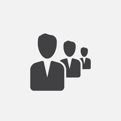 people solid icon, vector illustration, pictogram isolated on white
