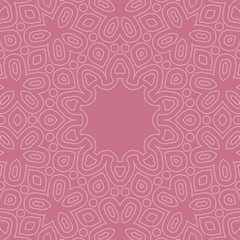 Circle ornamental geometric arabic pattern on pink background