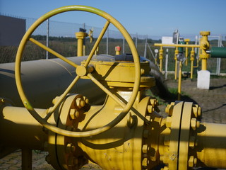yellow pipes and valve