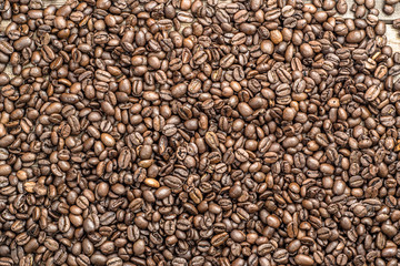 Roasted coffee beans texture background