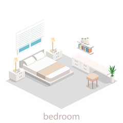 modern bedroom design in isometric style.