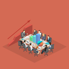 Business meeting in an office Business presentation meeting in an office around a table.