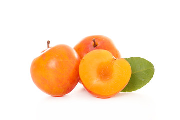 fresh plum isolated on white