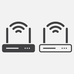 router line icon, wifi outline and solid vector sign, linear and full pictogram isolated on white, logo illustration