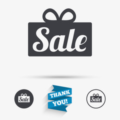 Sale gift sign icon. Special offer symbol.