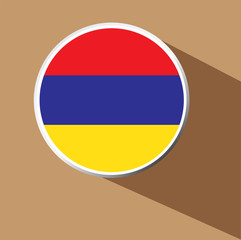 Vector - Armenia Flag Button Icon with long shadow