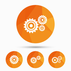 Cogwheel gear icons. Mechanism symbol.
