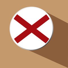 Obraz premium Vector - Alabama Flag Button Icon with long shadow