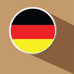 Vector - Germany Flag Button Icon with long shadow