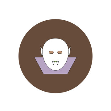 Vector illustration in flat design Halloween icon Dracula