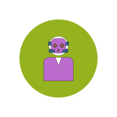 Vector illustration in flat design Halloween icon Face mask skull