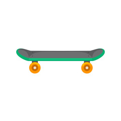 isolated skateboard with wheel for active lifestyle, extreme sport for youth activity, balance street transport vector illustration - obrazy, fototapety, plakaty