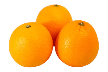 Group of Valencia orange or Navel orange with white isolated  background