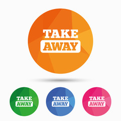 Take away sign icon. Takeaway food or drink.