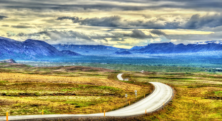Route 36 between Reykjavik and Thingvellir - Iceland