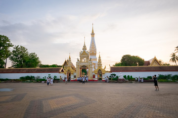 Obraz premium Wat Phra That Phanom is the sacred precinct of the Phra That Phanom chedi, located in the district of the same name, in the southern part of Nakhon Phanom Province, northeastern of Thailand