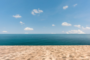 beach and sea with blue sky background