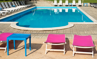 Swimming Pool and Recliners
