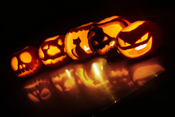 Halloween pumpkin lantern - obrazy, fototapety, plakaty