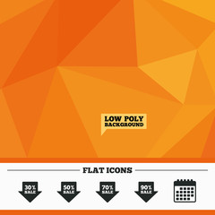 Sale arrow tag icons. Discount symbols.