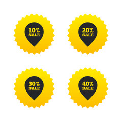 Sale pointer tag icons. Discount symbols.