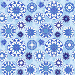 Vector Snowflake Seamless Pattern