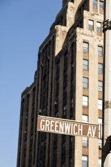 Naklejka premium Greenwich Ave. Sign Manhattan New-York