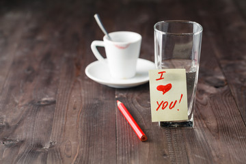 Love message after drinking coffee