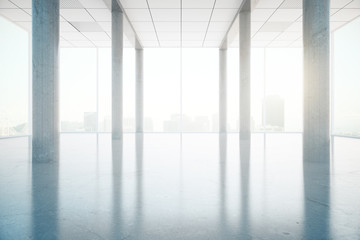 Interior with concrete columns