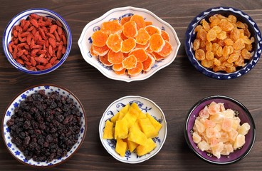 Dried fruits.