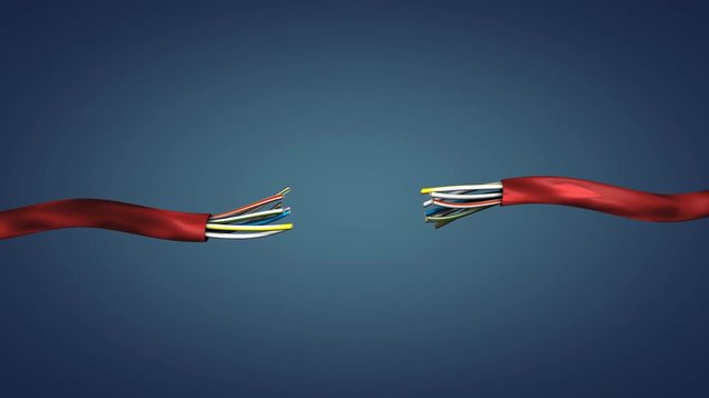 Computer generated, Electric sparks cable wire.	