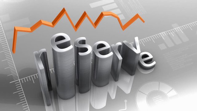 Computer generated, Reserve decreasing chart, statistic and data	