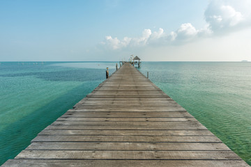 Wooden bridge to the ocean