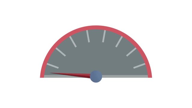 speedometer animation, full power or failing to start concept