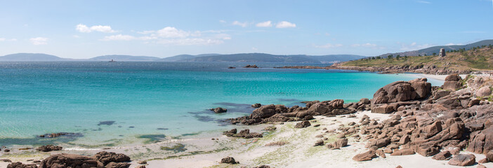 Tropischer Strand an der Playa de Pindo Galicien (Galicia) A Coruña Spanien