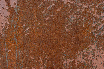 Background. The texture of the old rusty metal plate with cracked paint